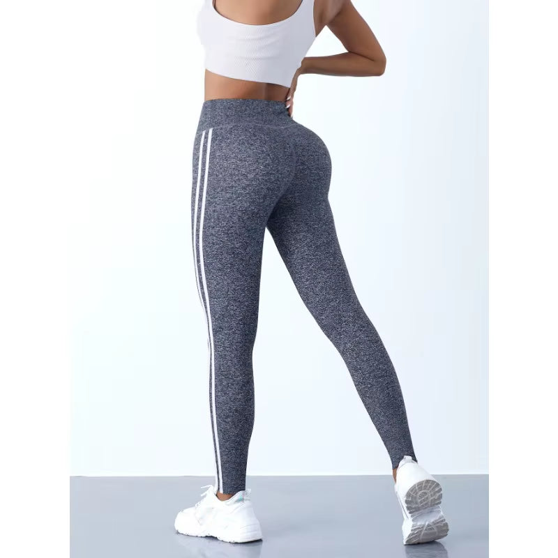 Yoga Leggings Women Striped Slim Sports Pants High Waist Hip Liftting Casul Tights Workout Running Stretchy Gym Leggings