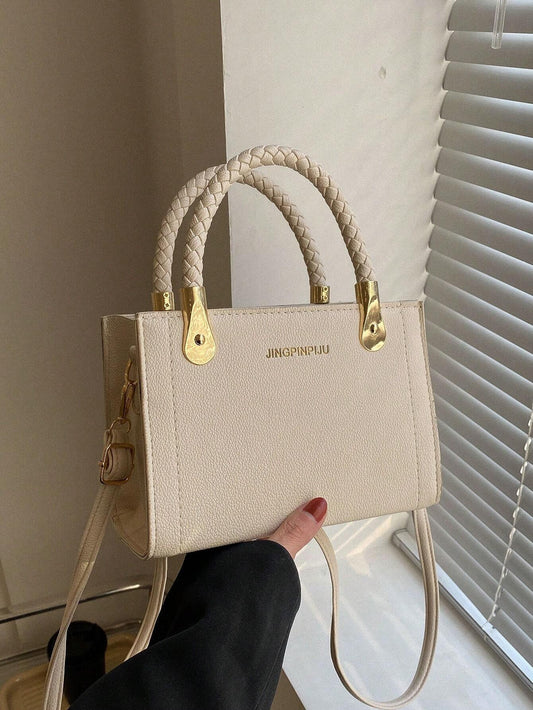 Fashionable,Minimalist,Casual,Fashionable,Minimalist,Casual,Mini Square Bag Braided Detail PU for Girl, Teen Girls